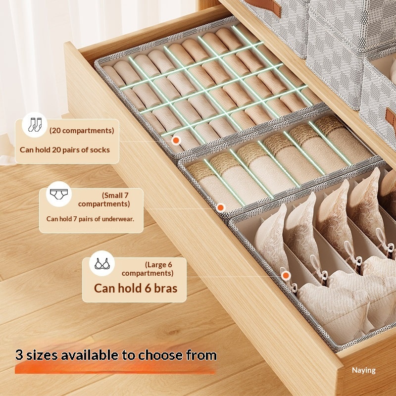 Checkered Nonwoven Fabric Underwear Organizer Box