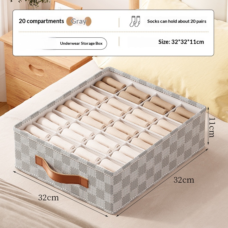 Checkered Nonwoven Fabric Underwear Organizer Box