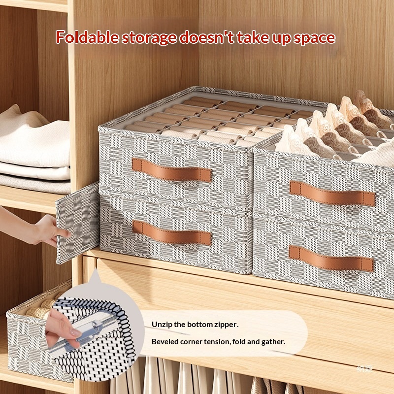 Checkered Nonwoven Fabric Underwear Organizer Box