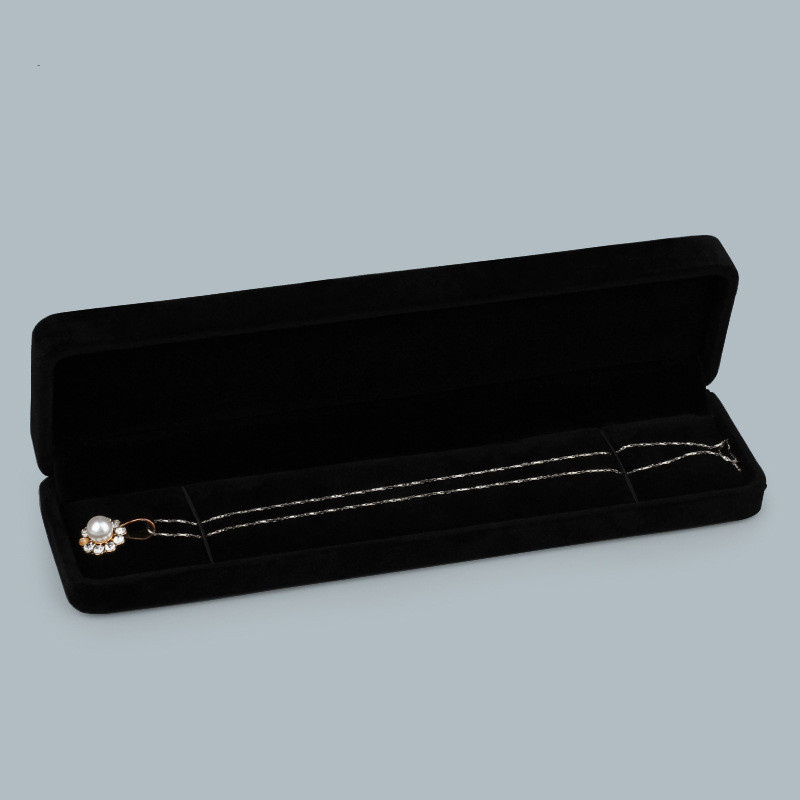 All Black Flannelette Jewelry Box Gift Box