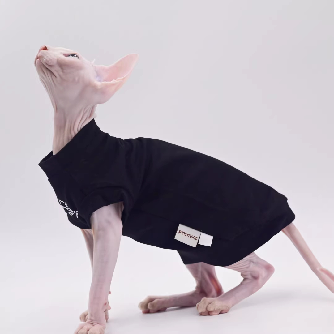Pure Cotton Sphynx Hairless Cat Stylish Thin Vest Base Layer