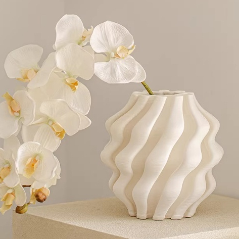 Pleated Ceramic Vase, picture 2 of 6