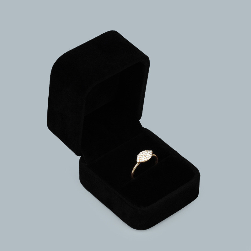 All Black Flannelette Jewelry Box Gift Box