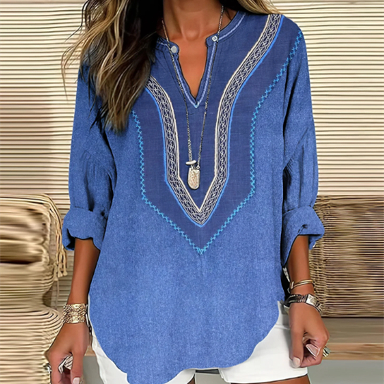 Women's Casual Cotton & Linen Shirt