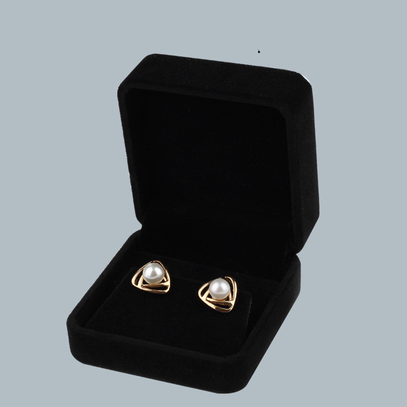 All Black Flannelette Jewelry Box Gift Box