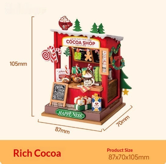 DIY Christmas Gingerbread House Miniature Scene Building Block Model House