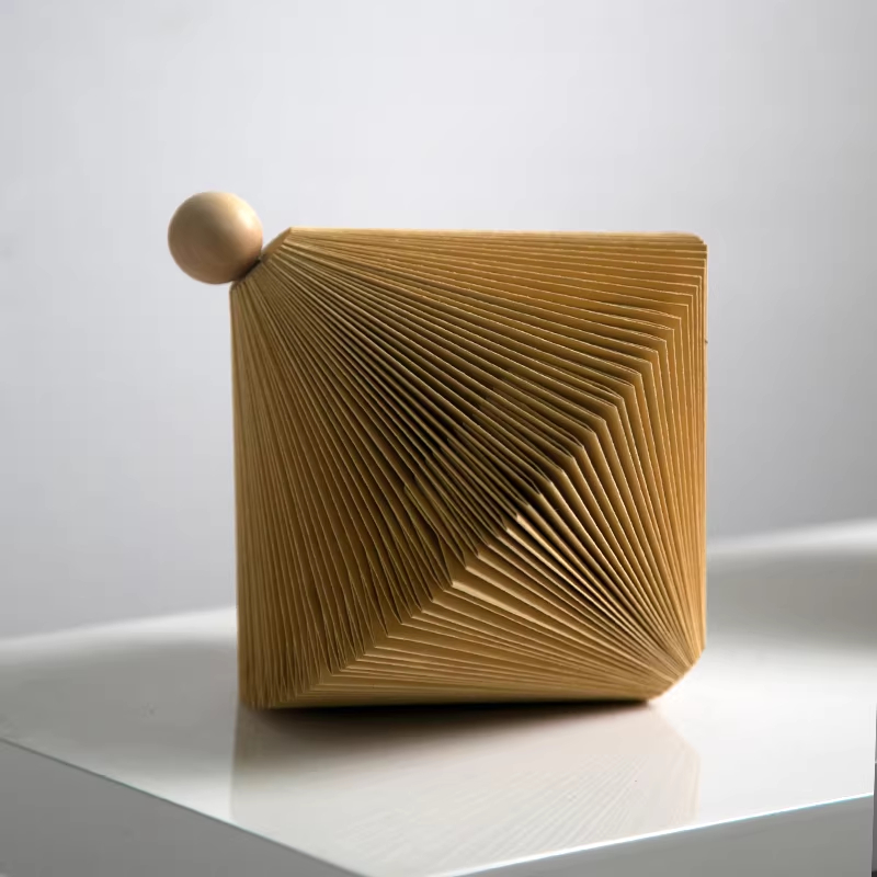 Minimalist Wooden Ball Origami Cream-style Geometric Decorative Ornament