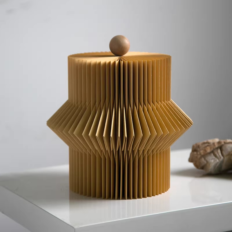 Minimalist Wooden Ball Origami Cream-style Geometric Decorative Ornament