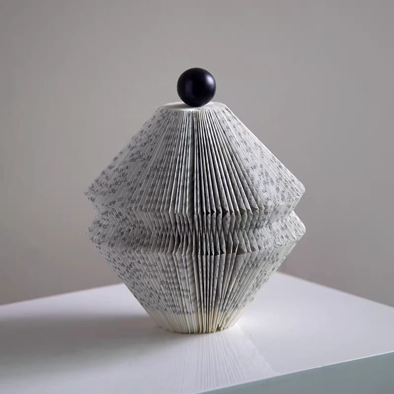 Minimalist Wooden Ball Origami Cream-style Geometric Decorative Ornament