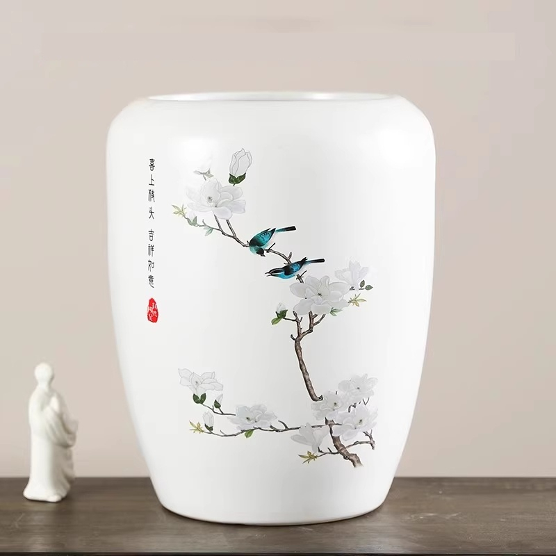 Modern Home Living Room Chinese Style Magnolia And Bird Floral Vase