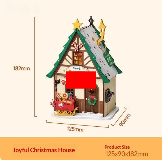 DIY Christmas Gingerbread House Miniature Scene Building Block Model House