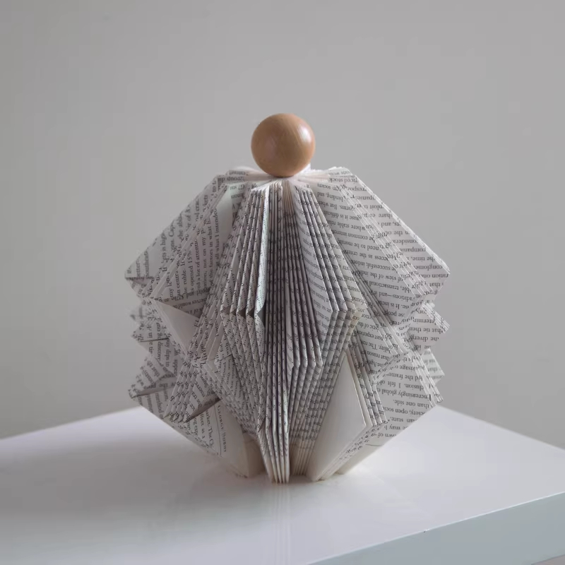 Minimalist Wooden Ball Origami Cream-style Geometric Decorative Ornament