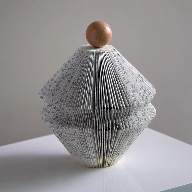 Minimalist Wooden Ball Origami Cream-style Geometric Decorative Ornament