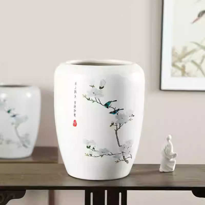 Modern Home Living Room Chinese Style Magnolia And Bird Floral Vase