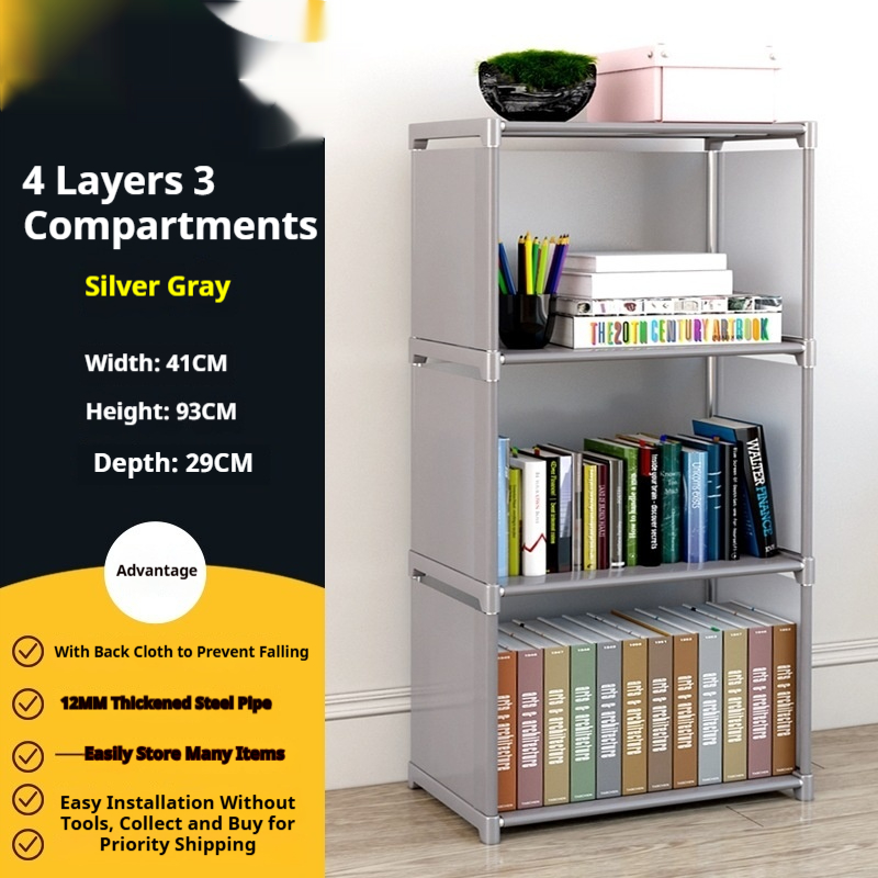 The Simple Multi Layer Floor Standing Bookcase Is Easy To Assemble And Has Layered Storage Racks