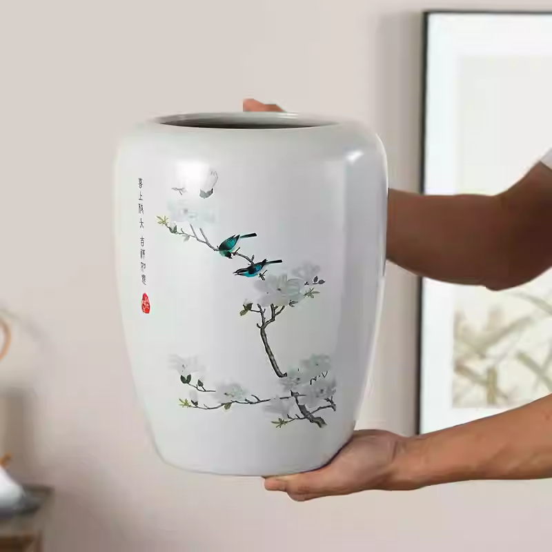 Modern Home Living Room Chinese Style Magnolia And Bird Floral Vase