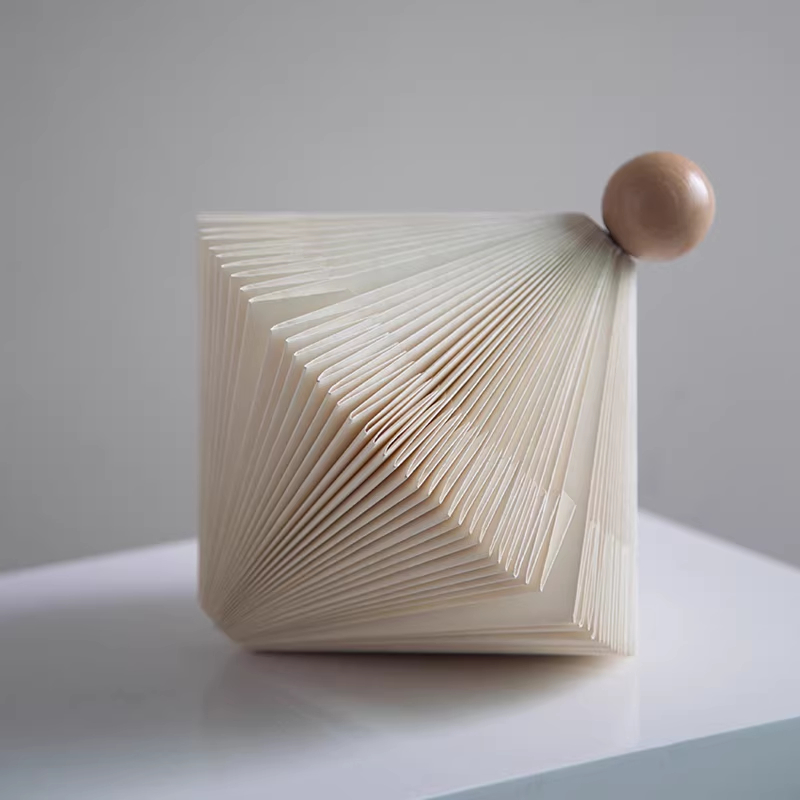 Minimalist Wooden Ball Origami Cream-style Geometric Decorative Ornament
