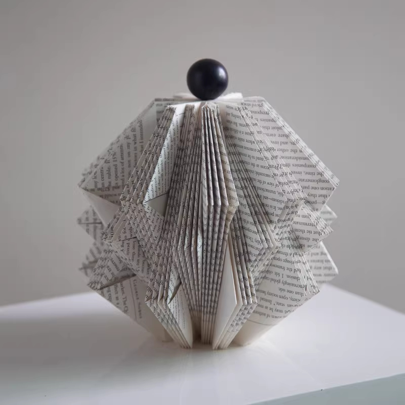 Minimalist Wooden Ball Origami Cream-style Geometric Decorative Ornament