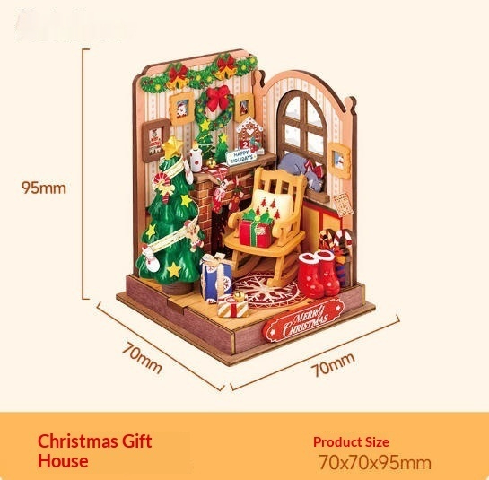 DIY Christmas Gingerbread House Miniature Scene Building Block Model House