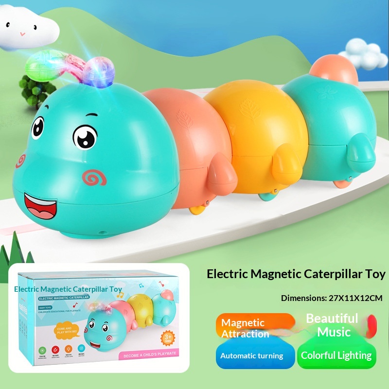 Electric Magnetic Caterpillar Omnidirectional Light And Music Toy