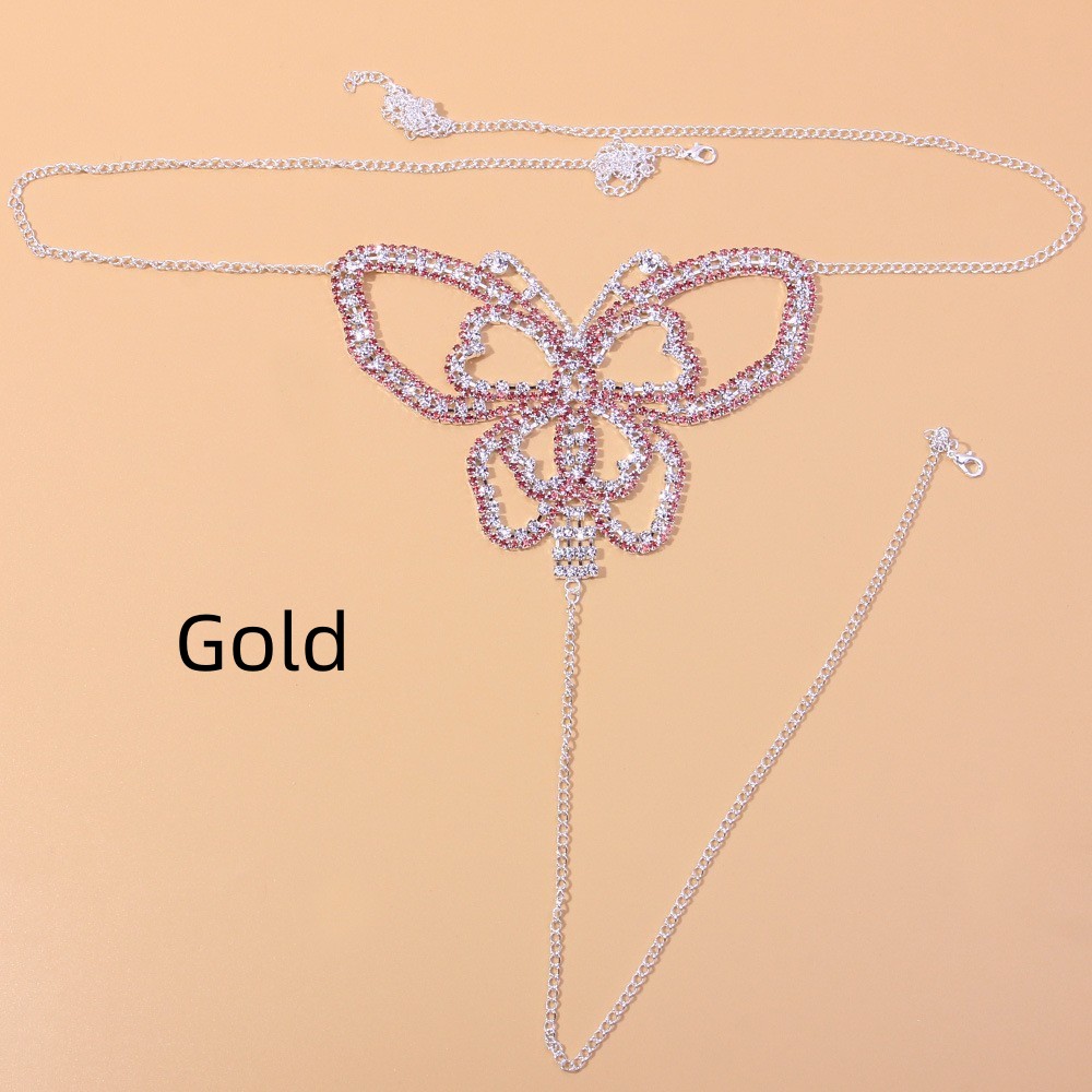 Full-Crystal Butterfly Bikini Body Chain Set