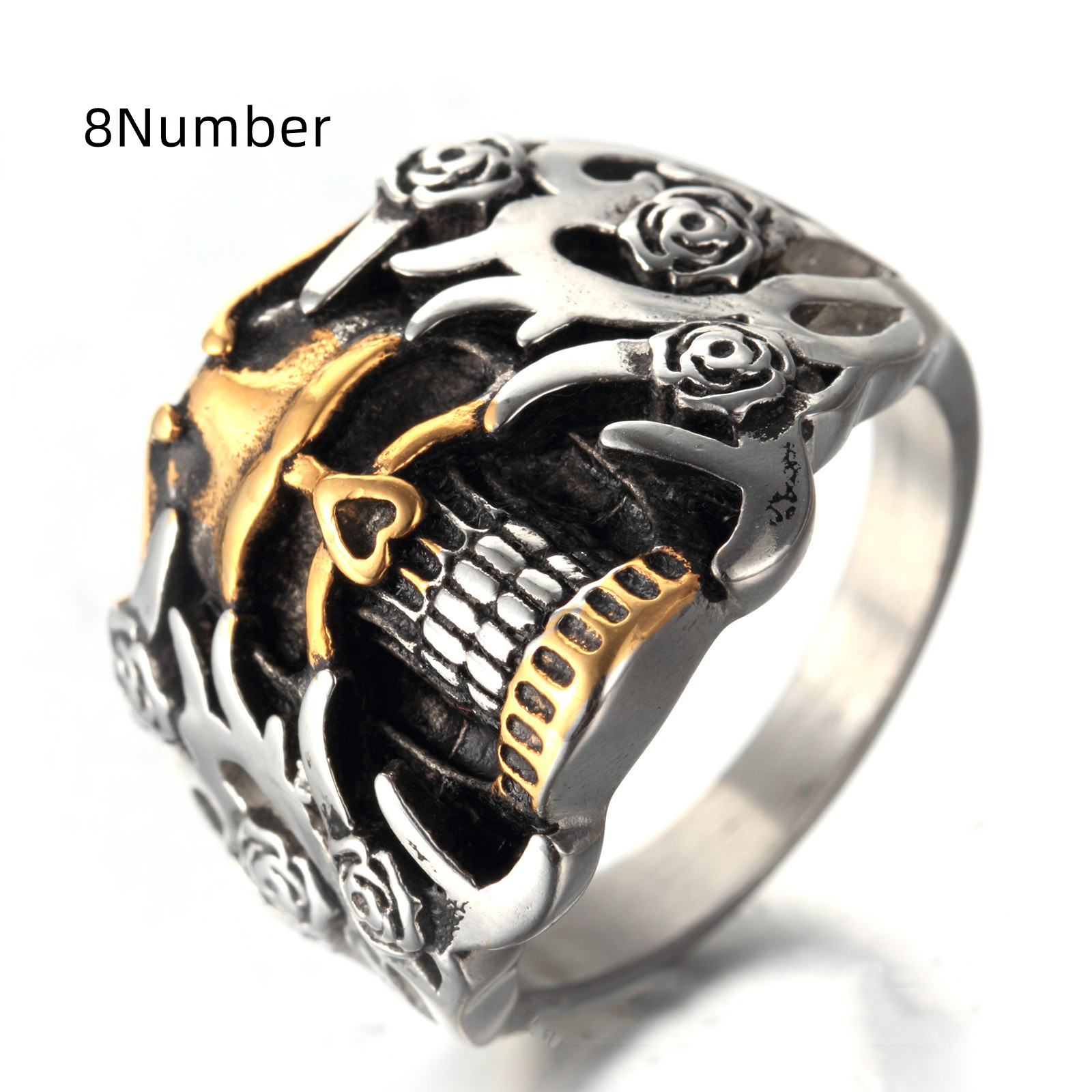 Bague Crâne Roses — vue 7