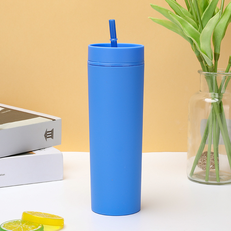 Double Plastic Straight Cup Frosted Feel