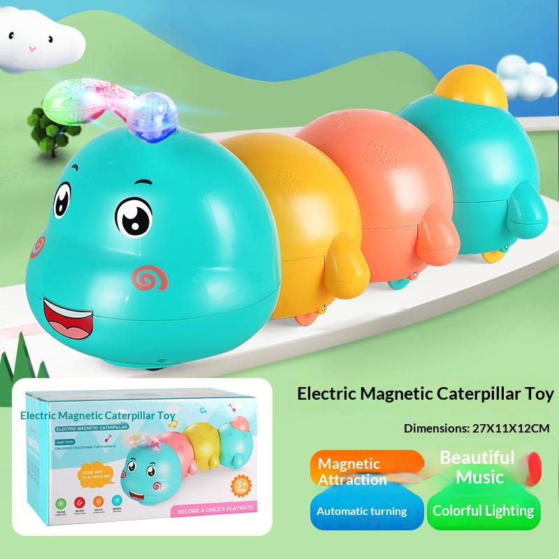 Electric Magnetic Caterpillar Omnidirectional Light And Music Toy