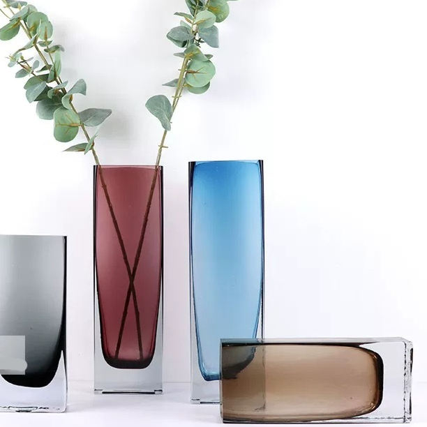 Nordic Living Room Stained Glass Vase Flower Arrangement Holder