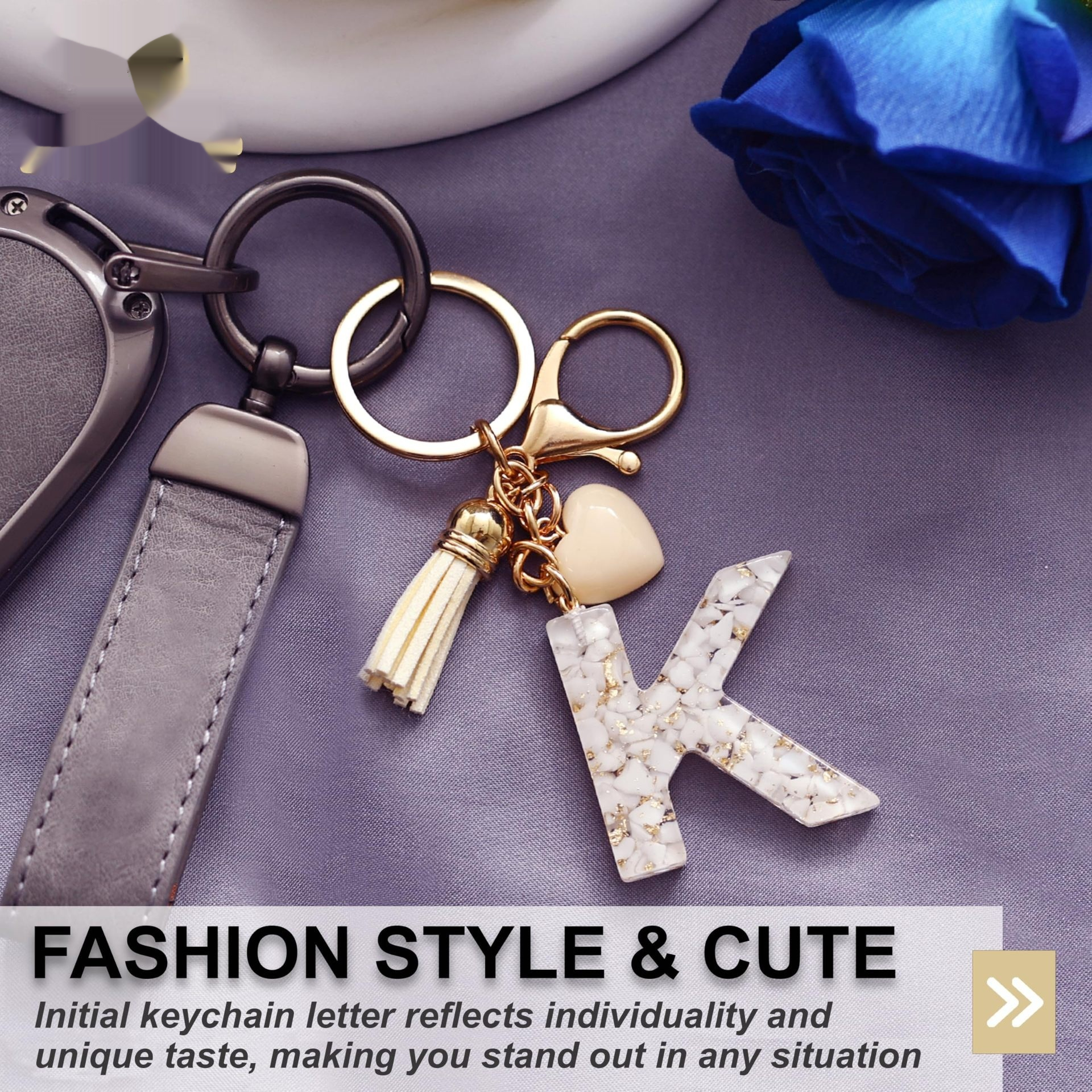 Fashionable Personalized Heart-shaped Pendant With White Shell Fragments Lettering And Tassel