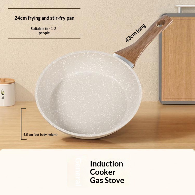 Non-stick Flat-bottom Frying Pan Designed For Both Induction Cooktops And Gas Stoves