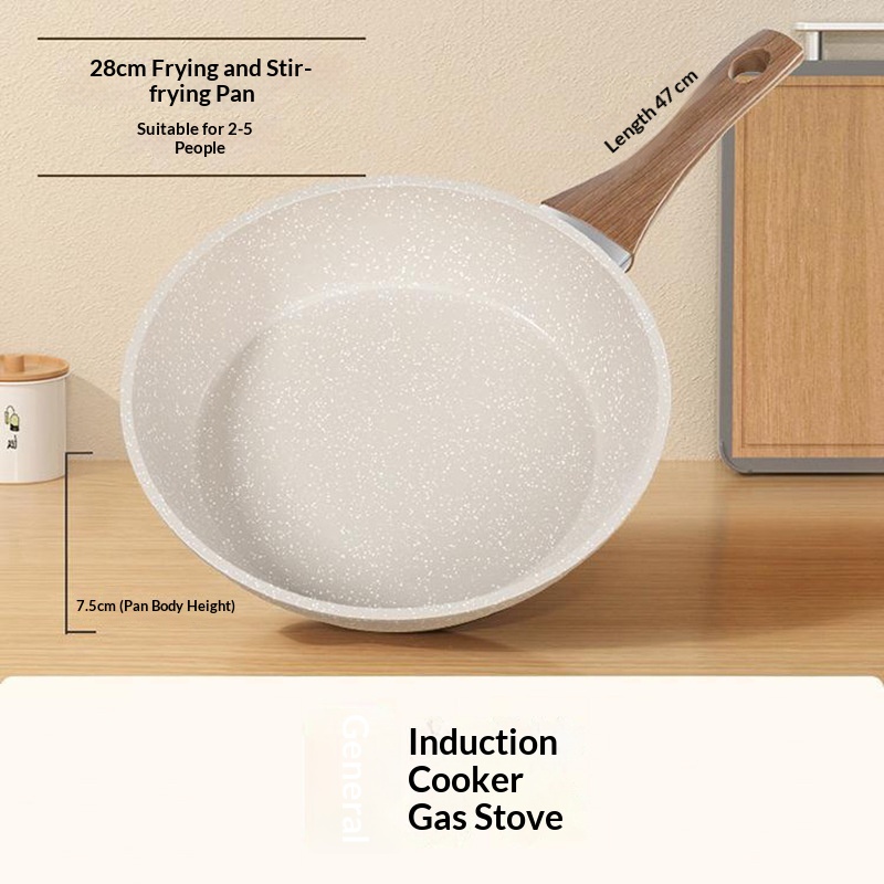 Non-stick Flat-bottom Frying Pan Designed For Both Induction Cooktops And Gas Stoves
