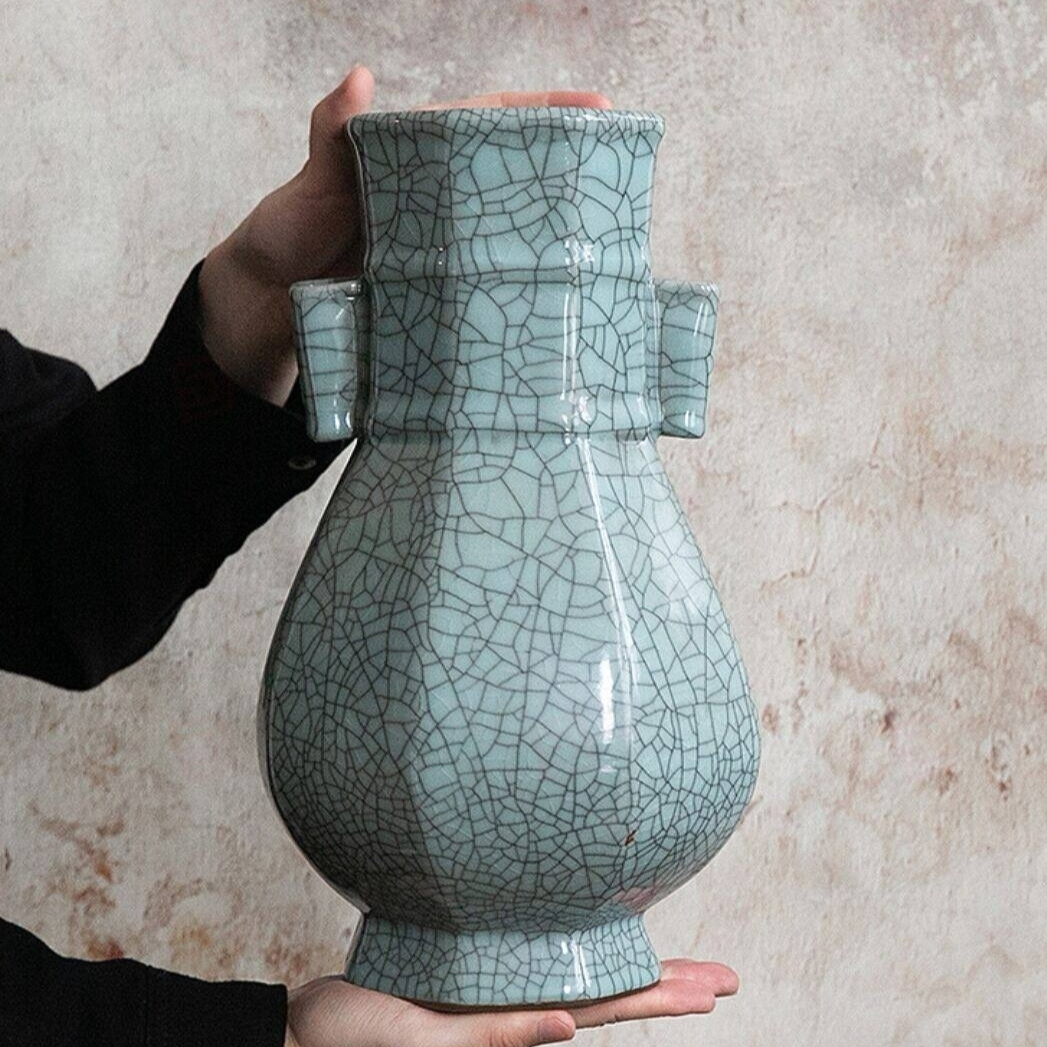 Creative Decorative Longquan Celadon Ceramic Flower Vase