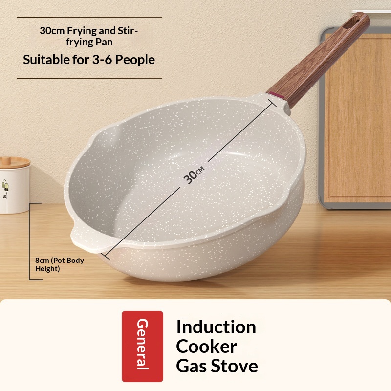 Non-stick Flat-bottom Frying Pan Designed For Both Induction Cooktops And Gas Stoves