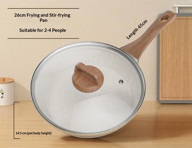 Non-stick Flat-bottom Frying Pan Designed For Both Induction Cooktops And Gas Stoves