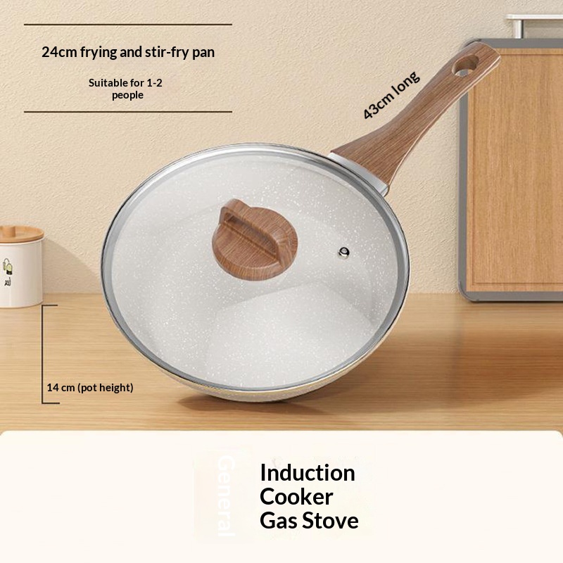 Non-stick Flat-bottom Frying Pan Designed For Both Induction Cooktops And Gas Stoves