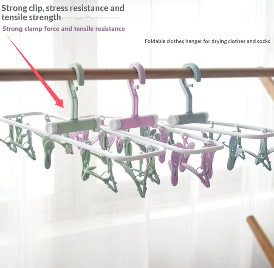 Multi-clamp Clothes Drying Rack Multi-functional And Foldable
