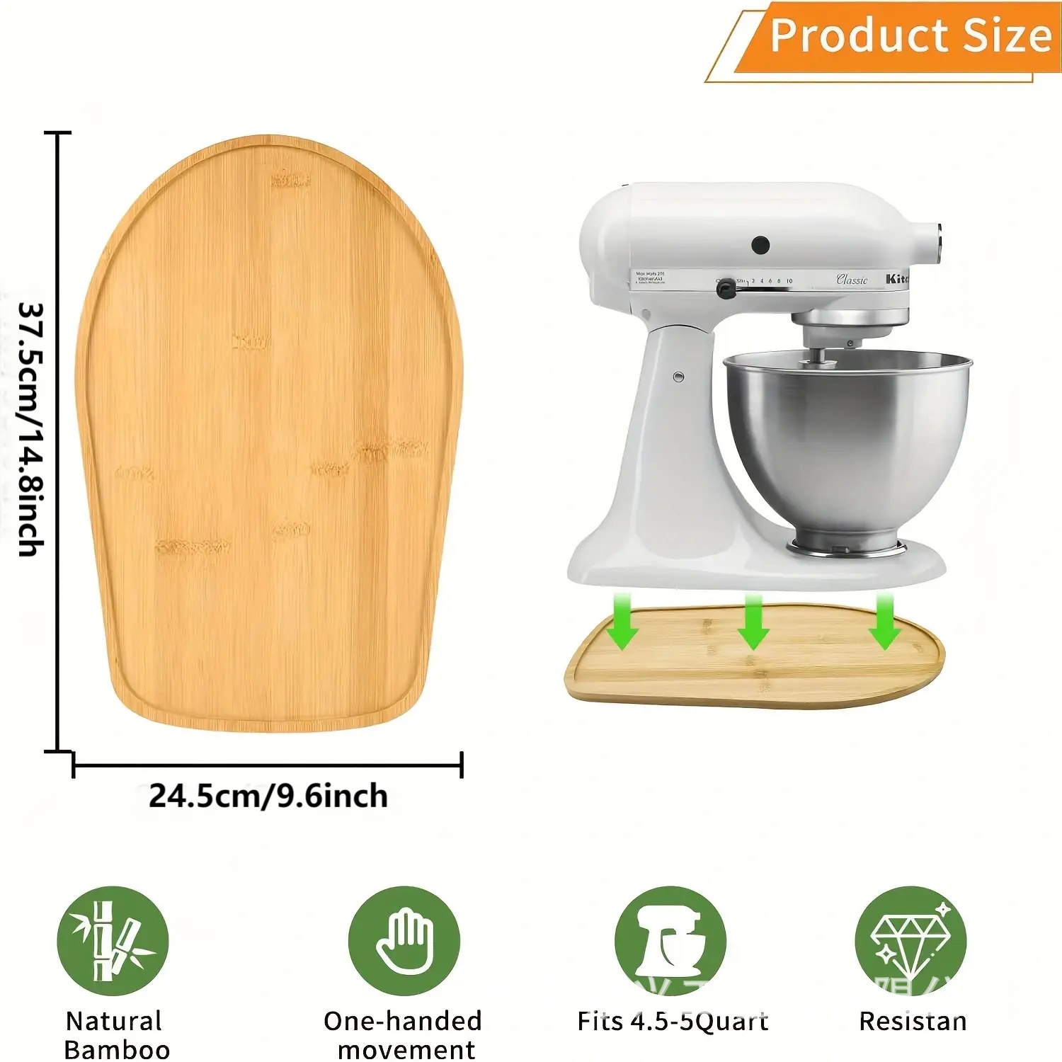 Stirrer Mobile Kitchen Appliance Coffee Machine Non-slip Mat Wooden Tray