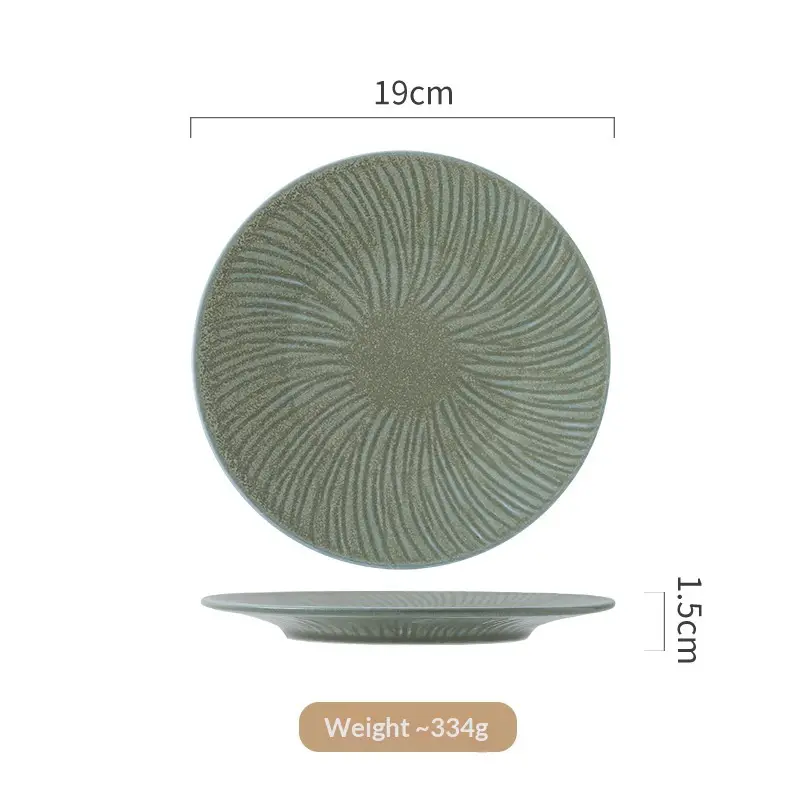 Japanese-style Kiln-transformation Green Ceramic Plate