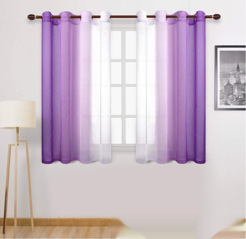 Gradient Sheer Curtain For Balconies Ready Made Blackout Curtains And Sheer Curtains