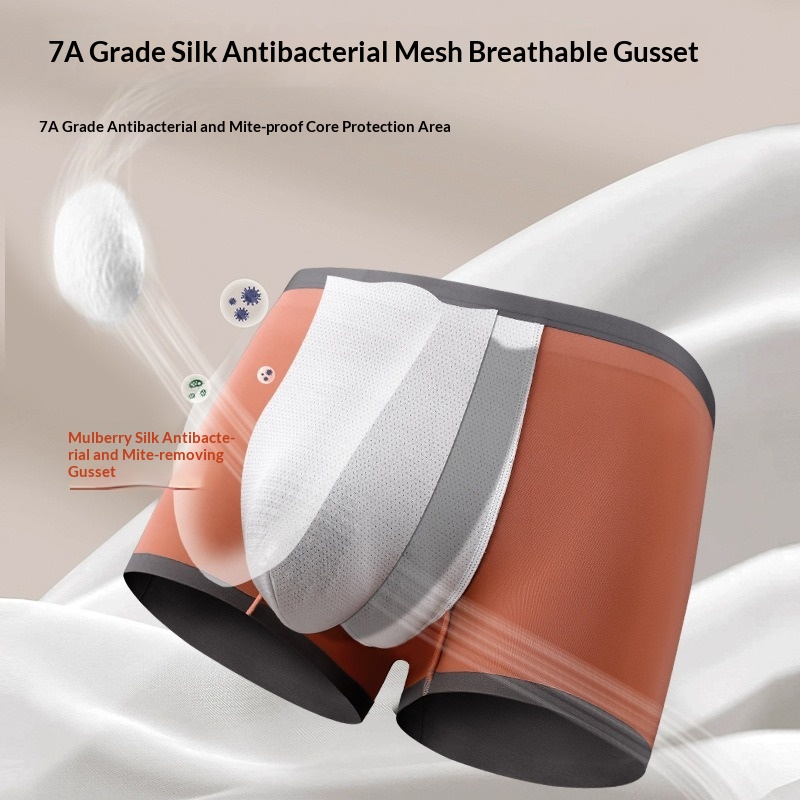 Mens Seamless Antibacterial Modal Boxer Briefs