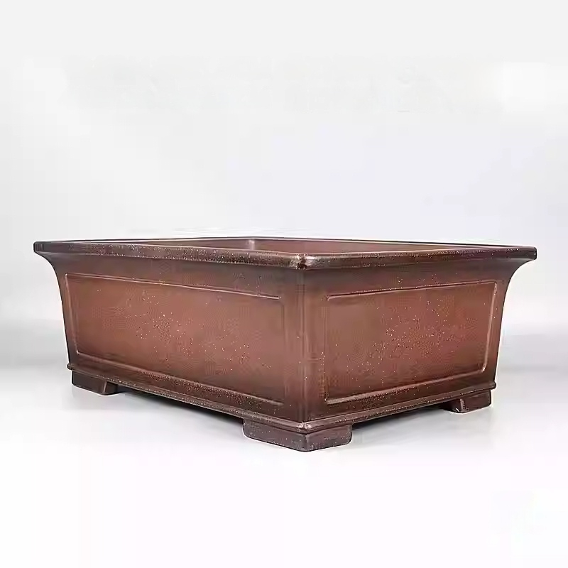 Handmade Antique-style Purple Clay Bonsai Pots For Pine Cypress Elm And Boxwood