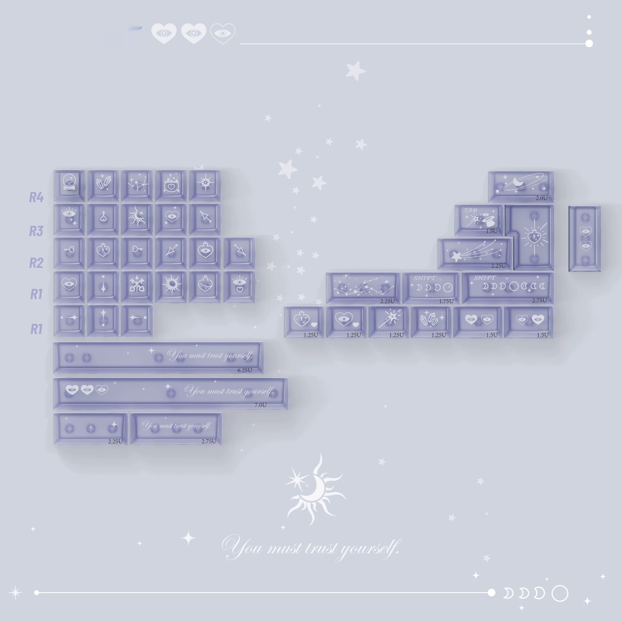 Original-Height PBT Mechanical Keyboard Keycaps For Magical Experiments