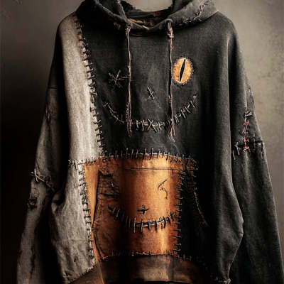 Womens Ethnic-Style Printed Hoodie