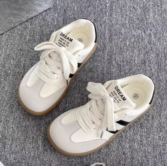 Versatile Chic Soft-soled White Sneakers Retro Birkensocks-style German Training Shoes