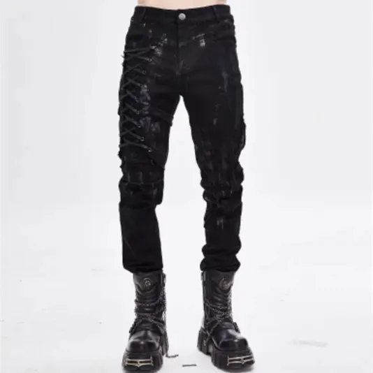 Punk Mecha Mens Trousers Slim-fit Casual Pants