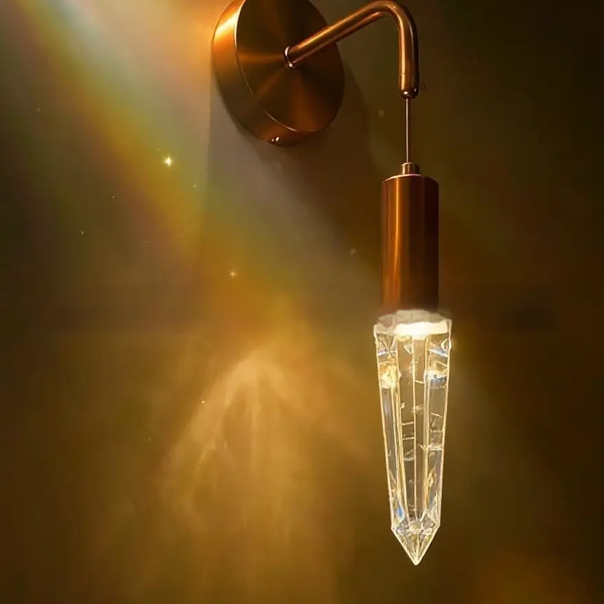 Portable Crystal Light Bulb Wall Sconce For Home Use