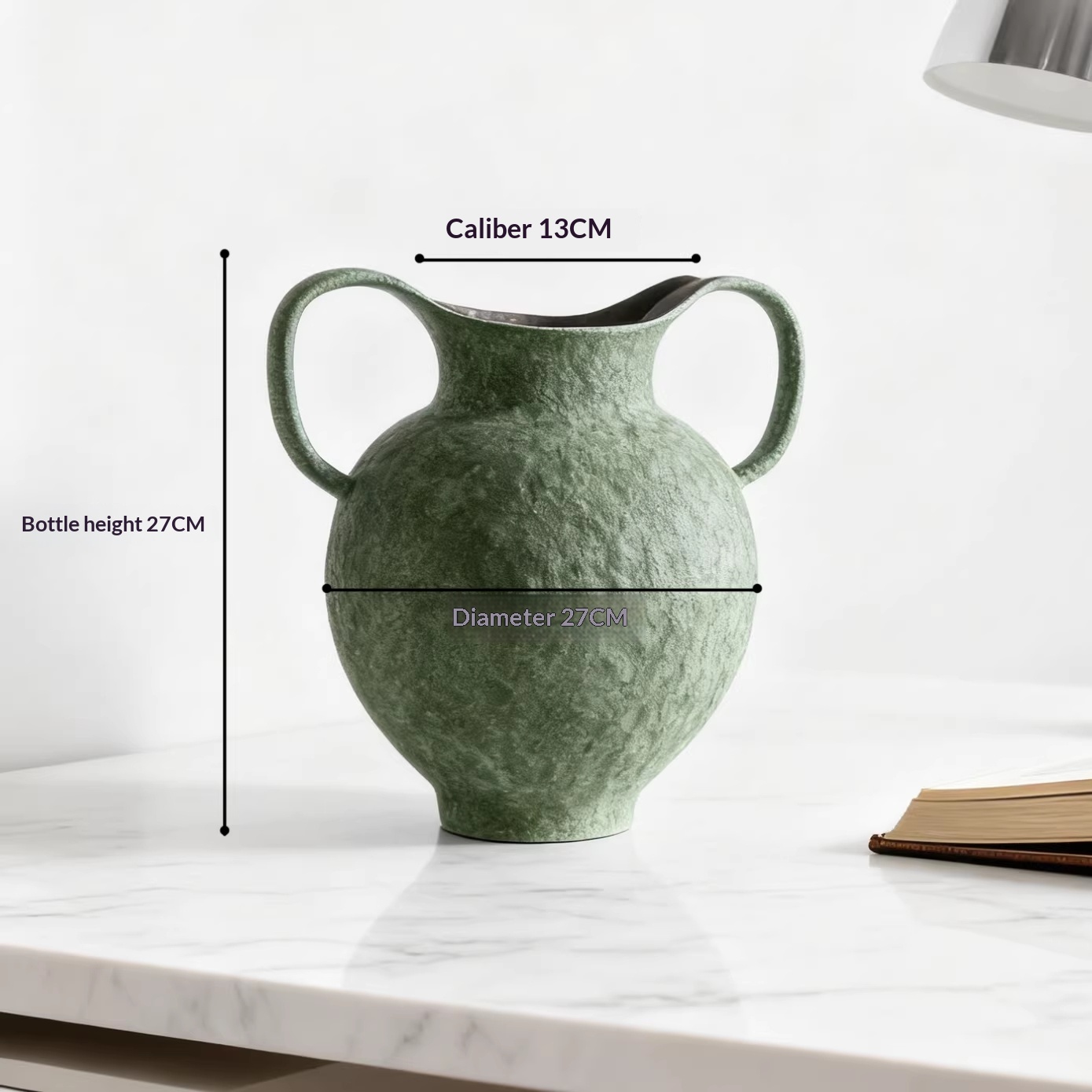 Handmade Ceramic Wabi-sabi Style Tabletop Flower Arrangement Double-eared Ceramic Jar