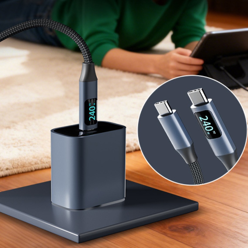Cable USB Tipo-C 240W con Pantalla Digital y Carga Rápida - imagen 1