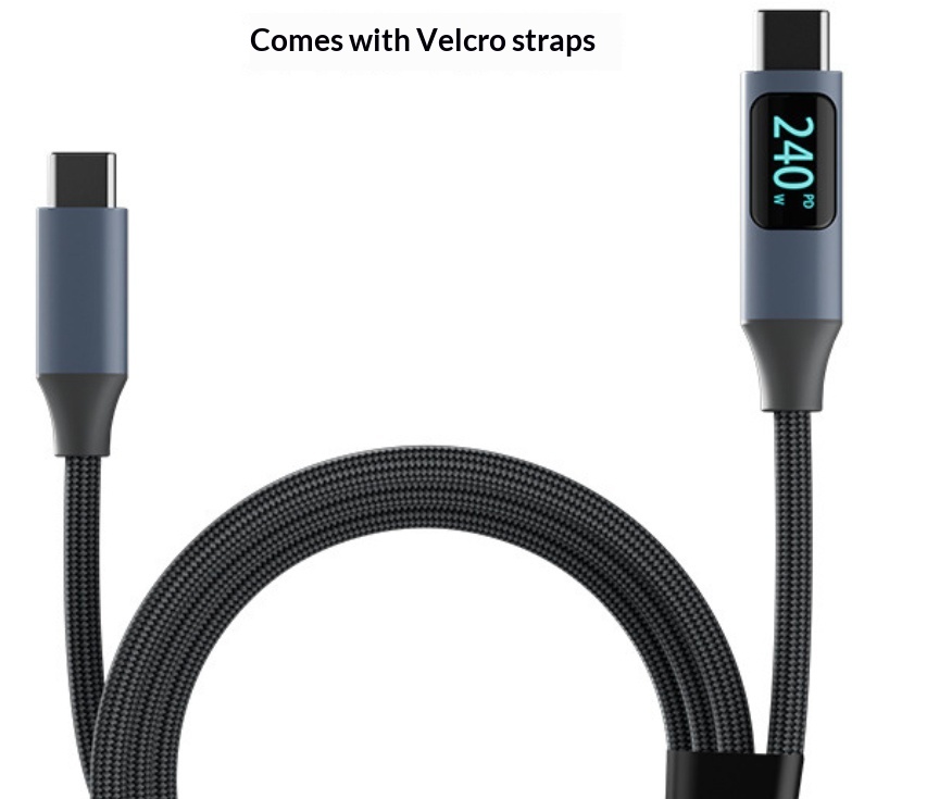 Type-C 240W PD Fast-Charging Data Cable With Digital Display